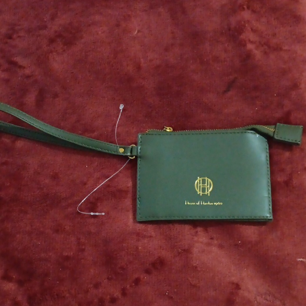 House of Harlow 1960 Olive Wristlet with Gold Logo - Picture 1 of 6